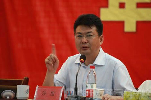 万通汽修学校，新华集团副总经理沙旭做讲话